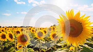 A Golden Day in the Sunflower Fields