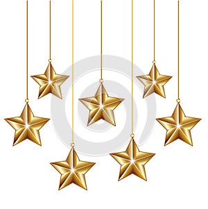 Golden decoration stars