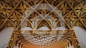 Golden decorations, Interior of Bojnice castle, Slovakia