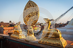 Golden deers and the wheel of the Dharma