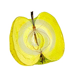 Golden Delicious half apple