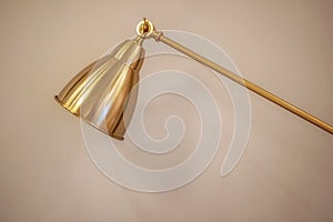 Golden desk lamp light modern copper background