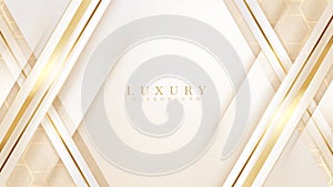 Golden diagonal line luxury background on pattern, Modern cover design. invitation card template concept. Vector illustration.