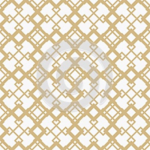 Golden diamond grid vector seamless pattern. Abstract luxury geometric texture