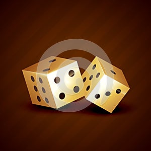 Golden dice spinning vector design