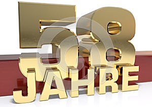 Golden digit fifty eight and the word of the year. Translated fr