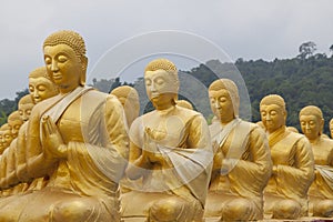 Golden disciple statues