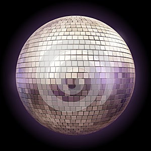 Golden Disco Ball on Dark Background