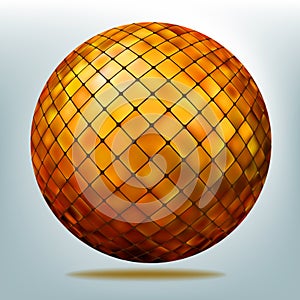 Golden disco ball. EPS 8