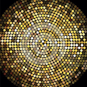 Golden Disco Ball Mosaic Background