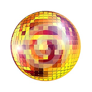 Golden disco mirror ball