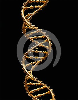 Golden DNA Helix Isolated
