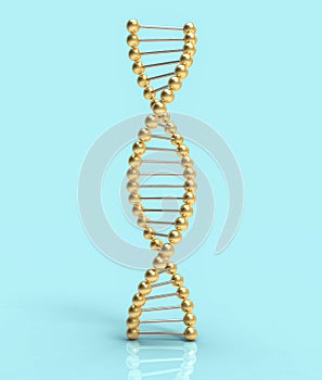 Golden DNA Ribbon: Unraveling the Secrets of Science - 3D Illustration