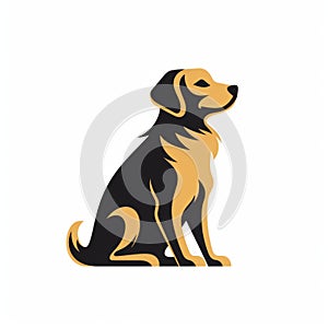 Golden Dog Logo Silhouette - Unique Graphic Illustration