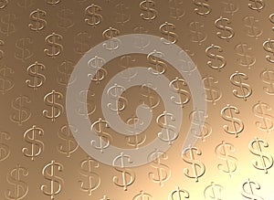 Golden dollar currency background