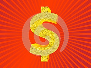 Golden dollar symbol