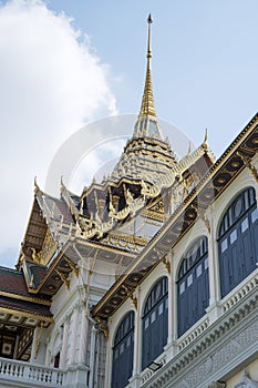 Golden dome of Chakri Maha Prasat Hall inside Grand Palace of Bangkok