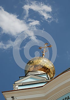 Golden dome of Orthodox christian temple
