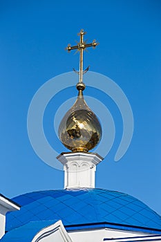 Golden dome of the Orthodox church in Central Russia