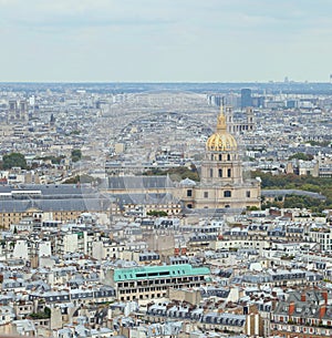Golden Dome of Palace called Les Invalides memorial of Napoleone