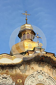 Golden domes against the blue sky