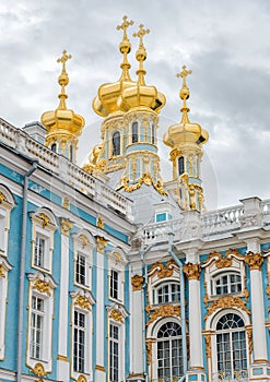 The Golden domes of Catherines Palace in Pushkin, Russia