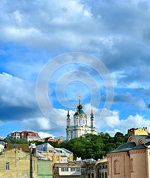 Golden Domes of Saint Andrew's Church in Kiev.