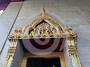 Golden Door decoration of Thai Temple of , Bangkok photo