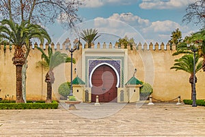 Golden doors of the Royal Palace ,Dar el Makhzen, in Fes, Morocco.