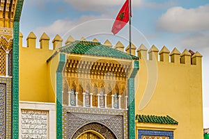 Golden doors of the Royal Palace ,Dar el Makhzen, in Fes, Morocco.