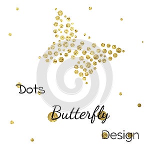 Golden dots butterfly design template