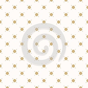 Golden dots vector seamless pattern. Subtle gold and beige polka dot texture.