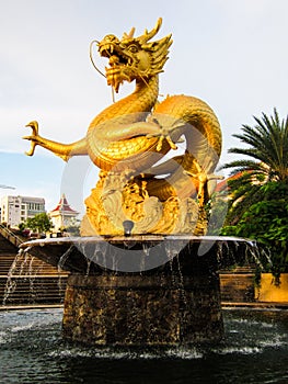 Golden Dragon, fountain in Phuket Thailand