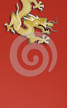 Golden dragon paper craft