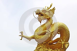 Golden dragon statue