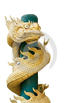 Golden dragon statue