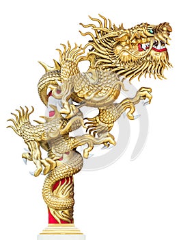 Golden dragon statue