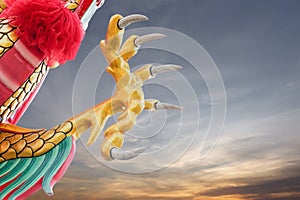 Golden dragon statue,Clipping path.