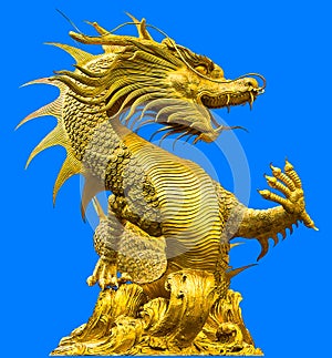 Golden dragon statue