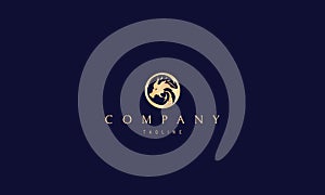 Golden Dragon vector logo image