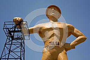 Golden driller in Tulsa, Oklahoma photo