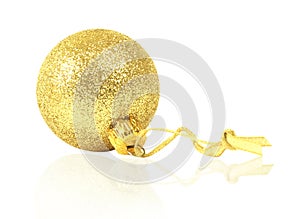 Golden dull christmas ball