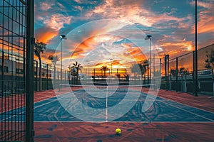 Golden Dusk on the Padel Court