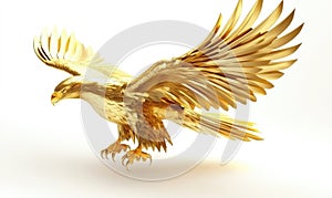 A golden eagle is flying in the air