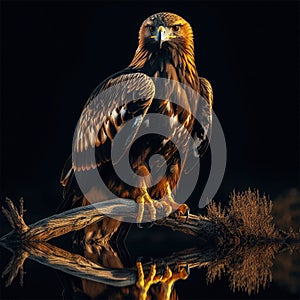 Golden Eagle isolated on black background