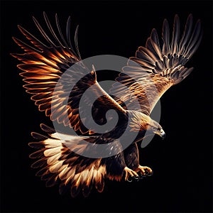 Golden Eagle isolated on black background