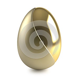 Golden easter egg on white background