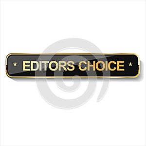 Golden editors choice badge on white background