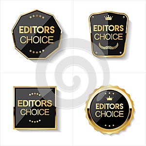 Golden editors choice badge on white background