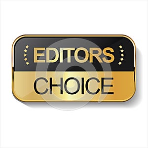 Golden editors choice badge on white background photo